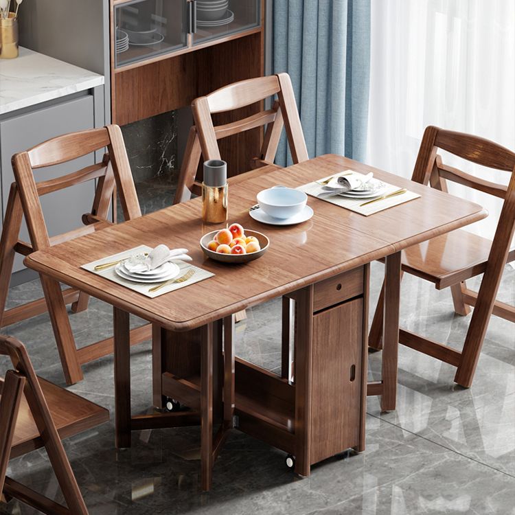 Mid-Century Modern Dining Table Rectangle Solid Wood Drop-Leaf Dining Table for Home Use Clearhalo ' dining_table' 'Dining Tables & Seating' 'Dining Tables' 'furn' 'furn_dining_table' 'Furniture' 'furniture_dining_table' 'Kitchen & Dining Furniture' 'kitchen&dining_furn' 'kitchen' 'kitchen_dining_table' 1200x1200_e471fcda-e499-4e39-b352-660605cf1549