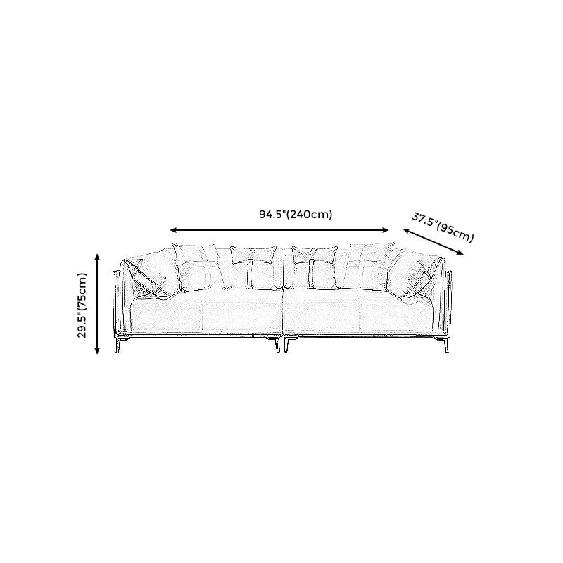 Modern Faux Leather Pillow Top Arm Sofa/Sectional Pillowed Back Cushions for Apartment Clearhalo 'furn' 'furn_sectionals' 'Furniture' 'furniture_sectionals' 'kitchen' 'kitchen_sectionals' 'Living Room Furniture' 'Sectionals' 1200x1200_e472206f-1781-4a3a-9be9-6790b211e4f6