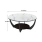 Modern Round Coffee Table Stone Cross Legs Coffee Table with Storage
