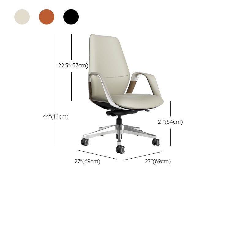 Sedia da ufficio ad armi fissa in pelle sedia da scrivania altezza regolabile con ruote