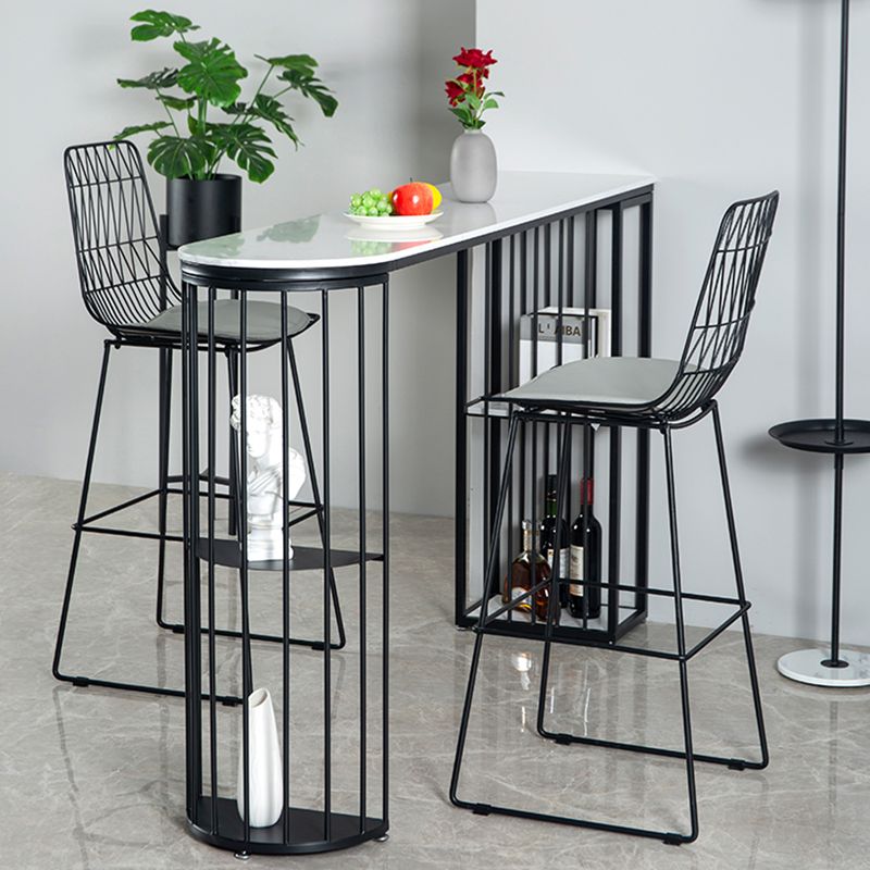 Modern Pub Height Dining Table White and Black Counter Height Table Clearhalo 'Bar Furniture' 'Bar Tables' 'bar_tables' 'furn' 'furn_bar_tables' 'Furniture' 'Kitchen & Dining Furniture' 1200x1200_e474744f-0d04-4b0f-8822-ebd69eea344f