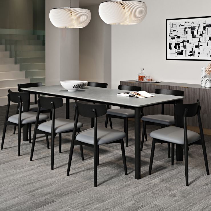 Tavolo da pranzo moderno della metà del secolo Tavolo da pranzo in pietra rettangolo con 4 gambe