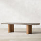 Modern Rectangle Dining table Solid Wood Double Pedestal Table in Grey Clearhalo 'Dining Tables & Seating' 'Dining Tables' 'dining_table' 'furn' 'furn_dining_table' 'Furniture' 'furniture_dining_table' 'Kitchen & Dining Furniture' 'kitchen' 'kitchen_dining_table' 1200x1200_e475b4bd-e46d-4b29-b53f-6b83ee5280f7