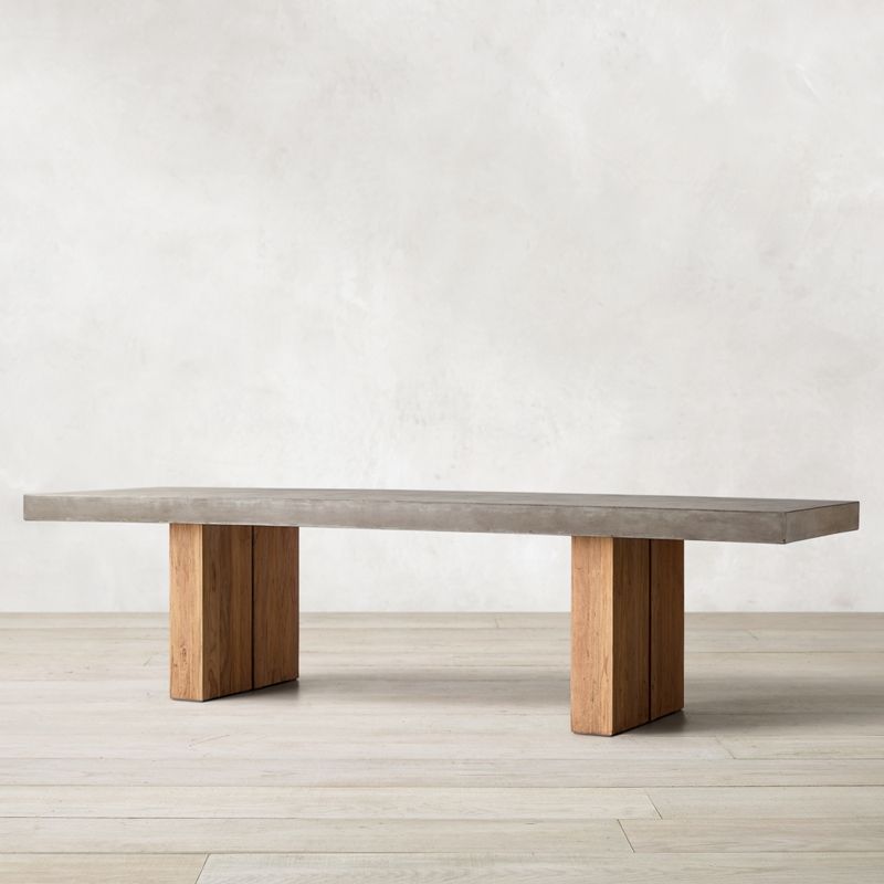 Modern Rectangle Dining table Solid Wood Double Pedestal Table in Grey Clearhalo 'Dining Tables & Seating' 'Dining Tables' 'dining_table' 'furn' 'furn_dining_table' 'Furniture' 'furniture_dining_table' 'Kitchen & Dining Furniture' 'kitchen' 'kitchen_dining_table' 1200x1200_e475b4bd-e46d-4b29-b53f-6b83ee5280f7