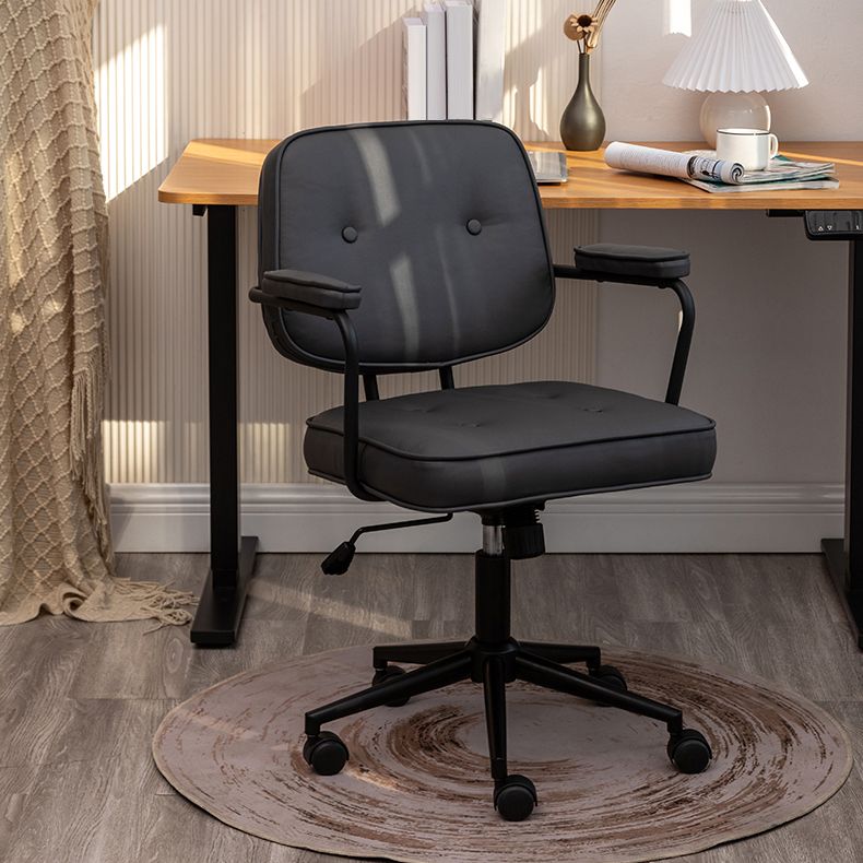 Minimalist Style Swivel Leather Dining Chair Open Back Dining Side Chair Clearhalo ' kitchen&dining_furn' 'Dining Chairs' 'Dining Tables & Seating' 'dining_chair' 'furn' 'furn_dining_chair' 'Furniture' 'furniture_dining_chair' 'Kitchen & Dining Furniture' 'kitchen' 1200x1200_e477dc34-ccaa-44b4-80e1-e2feaf6cdc08