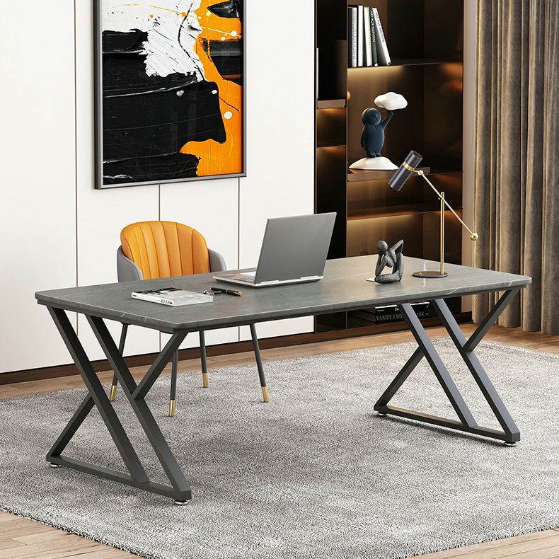 Rectangle Casual Dining Table Grey Tone Fixed Table with Sintered Stone Clearhalo ' dining_table' 'Dining Tables & Seating' 'Dining Tables' 'furn' 'furn_dining_table' 'Furniture' 'furniture_dining_table' 'Kitchen & Dining Furniture' 'kitchen&dining_furn' 'kitchen' 'kitchen_dining_table' 1200x1200_e4783ae6-8e4e-4847-89e3-d2743c4a7a6c