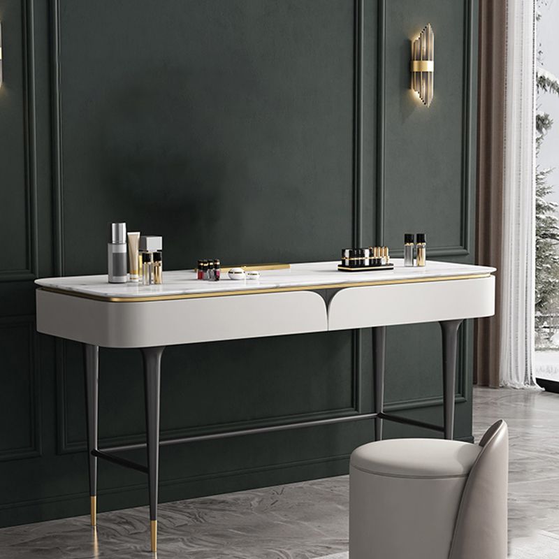 39.37 "Estado de tocador ancho con taburete Tope de tocador de maquillaje en blanco