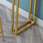 Stone Contemporary Sled Cocktail Bar Table Gold and White Rectangle Counter Table Clearhalo 'Bar Furniture' 'Bar Tables' 'bar_tables' 'furn' 'furn_bar_tables' 'Furniture' 'furniture_bar_tables' 'Kitchen & Dining Furniture' 1200x1200_e4795920-c042-4ece-85b5-8860fde54caf