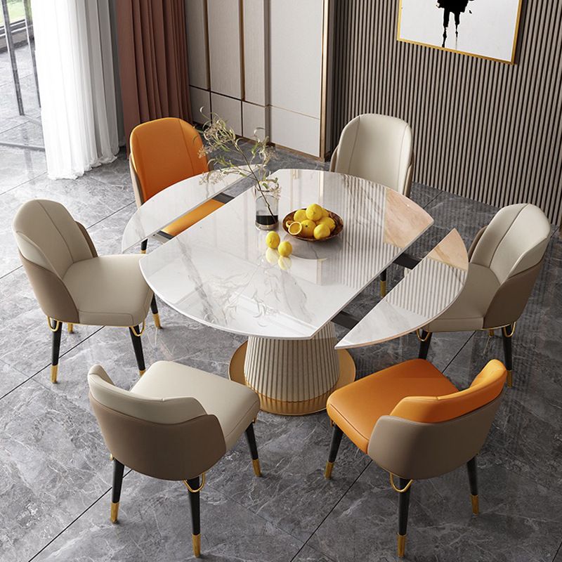 Glam 1/4/5/6/7 Pieces Dining Room Set Round Dining Table Set Clearhalo 'Dining Room Sets' 'Dining Tables & Seating' 'dining_room_set' 'furn' 'furn_dining_room_set' 'Furniture' 'furniture_dining_room_set' 'Kitchen & Dining Furniture' 1200x1200_e4798dd4-fdbf-49fb-9567-ea3092ba128d