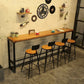 Industrial Rectangle Bistro Bar Desk Coffee Shop Trestle Bistro Bar Table Clearhalo 'Bar Furniture' 'Bar Tables' 'bar_tables' 'furn' 'furn_bar_tables' 'Furniture' 'Kitchen & Dining Furniture' 1200x1200_e47ab06c-fc06-4aa6-9ce3-8793c796f8b1