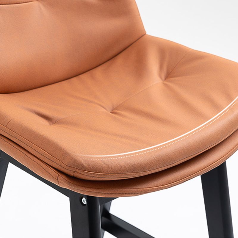 Scandinavian Upholstered Footrest Low Back Stool 27.95'' Rubberwood Bar Stool Clearhalo 'Bar Furniture' 'Bar Stools' 'bar_stools' 'Furniture' 'furniture_bar_stools' 'Kitchen & Dining Furniture' 1200x1200_e47af447-deca-4c2b-a463-11546fe5f000