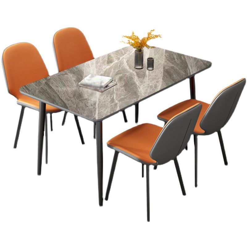 Rectangular Modern Style Sintered Stone Dining Table Dining Furniture with 4 Legs Metallic Base Clearhalo ' dining_table' 'Dining Tables & Seating' 'Dining Tables' 'furn' 'furn_dining_table' 'Furniture' 'furniture_dining_table' 'Kitchen & Dining Furniture' 'kitchen&dining_furn' 'kitchen' 'kitchen_dining_table' 1200x1200_e47b8712-49c5-4892-8d17-b10f3c01d01f