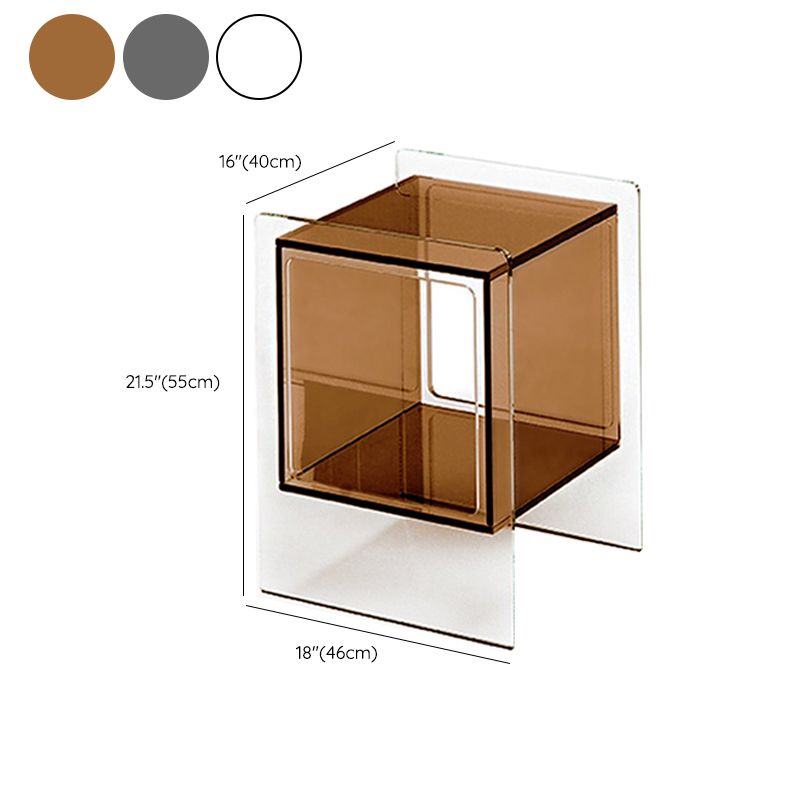 Glam End Slide Table Plastic Sled Rectangular with Shelf Living Room Corner Table Clearhalo 'Coffee & Accent Tables' 'End & Side Tables' 'end_side_tables' 'furn' 'furn_end_side_tables' 'Furniture' 'Living Room Furniture' 1200x1200_e47fa696-45b4-430a-9fd5-403d6441410f
