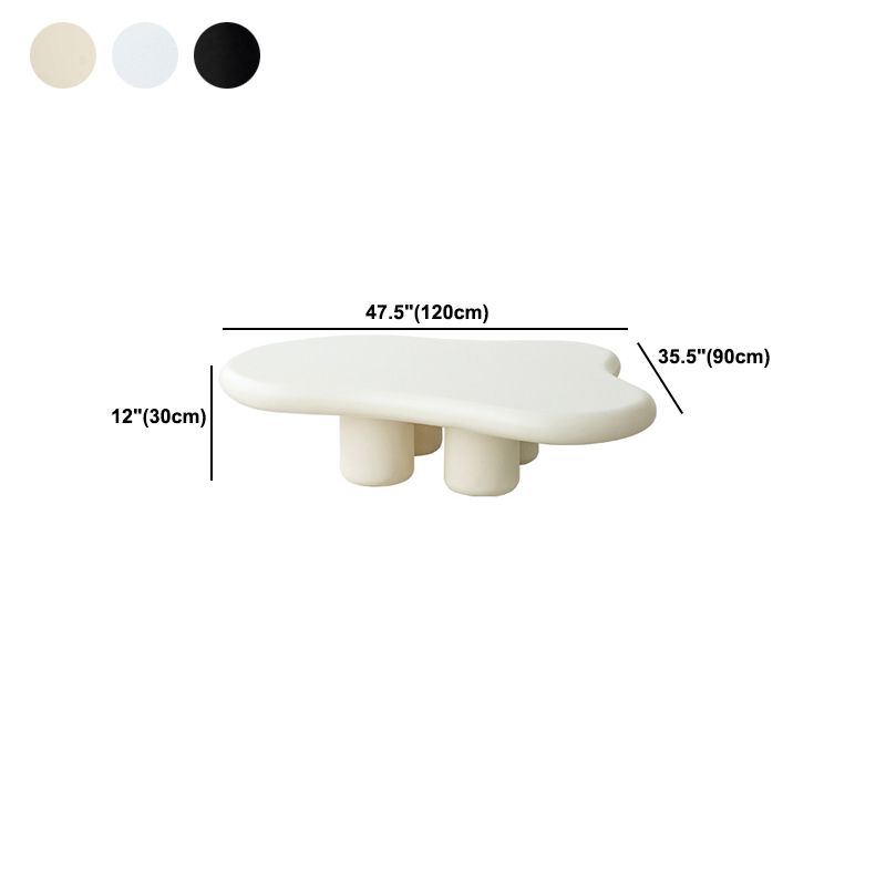 北欧の木製4脚のコーヒーテーブル、白/黒/ベージュの木製クラウドカクテルテーブル