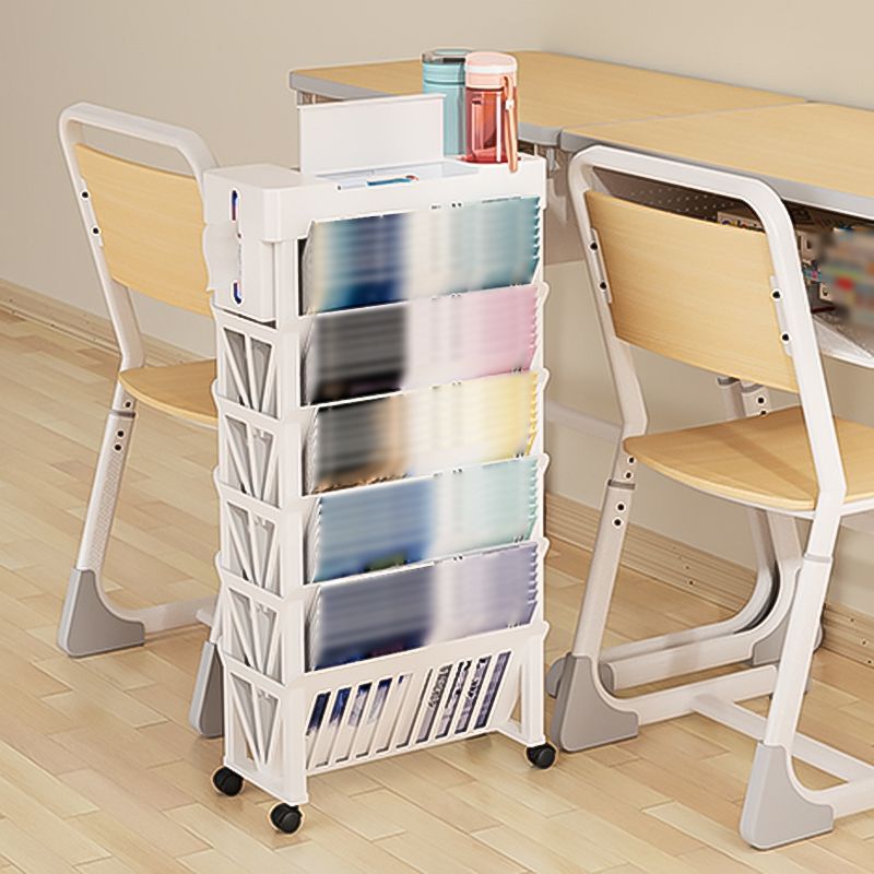 5-Shelf Plastic Ladder Bookcase Contemporary Closed Back Book Shelf Clearhalo 'Bookcases' 'furn' 'furn_bookcases' 'Furniture' 'furniture_bookcases' 'kitchen' 'kitchen_bookcases' 'Living Room Furniture' 'Office Furniture' 1200x1200_e480c727-b1c0-4ec5-9837-55e5cdf56a43