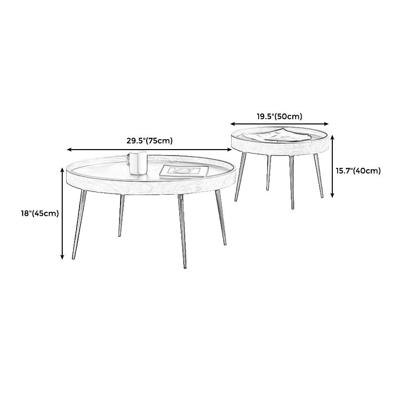 4 Legs Round Coffee Table Modern Wood Coffee Table in Brown/Black Clearhalo 'Coffee & Accent Tables' 'Coffee Tables' 'coffee_tables' 'furn' 'furn_coffee_tables' 'Furniture' 'furniture_coffee_tables' 'Living Room Furniture' 1200x1200_e48216e4-a198-422b-93d7-18c6ed9c483e