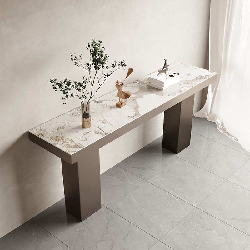 Juego de mesa de Bar Industrial de 1/2/3 piezas, mesa de mostrador de piedra rectangular con taburetes altos