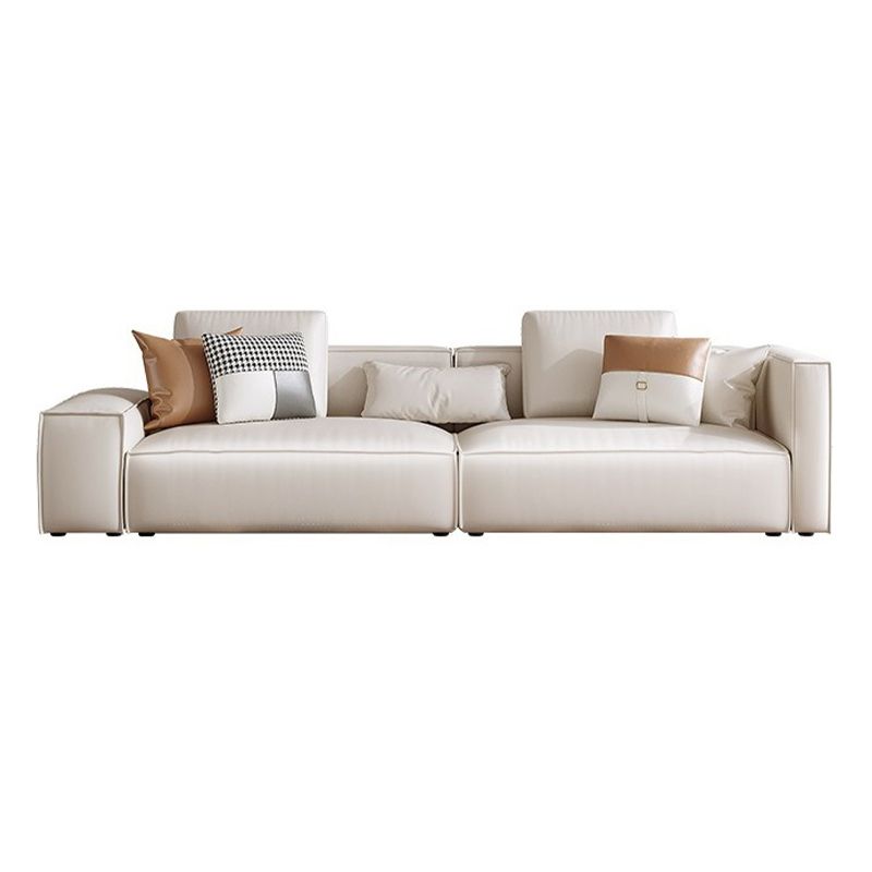 Square Armrest Latex/sponge Upholstered Tech Fabric Upholstered Off-white Sofa Clearhalo 'furn' 'furn_sofas' 'Furniture' 'furniture_sofas' 'kitchen' 'kitchen_sofas' 'Living Room Furniture' 'Sofa' 'sofas' 1200x1200_e48362c8-2cac-4578-a1f5-3a147e821aff