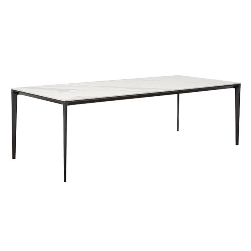 Rectangle Home Dining Table Sintered Stone Metal Frame Table with Four-leg Clearhalo ' dining_table' 'Dining Tables & Seating' 'Dining Tables' 'Furniture' 'furniture_dining_table' 'Kitchen & Dining Furniture' 'kitchen&dining_furn' 'kitchen' 'kitchen_dining_table' 1200x1200_e483794b-33be-418c-8ad2-cfc325adf71d