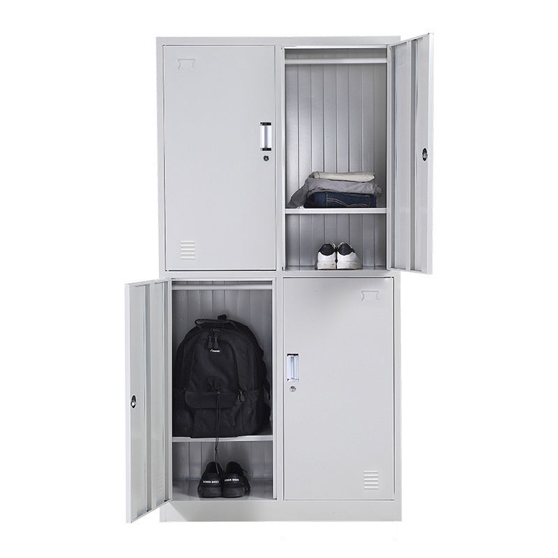 Metal Wardrobe Cabinet Contemporary Grey Wardrobe Armoire for Home Clearhalo 'Armoires & Wardrobes' 'armoires_wardrobes' 'Bedroom Furniture' 'furn' 'furn_armoires_wardrobes' 'Furniture' 1200x1200_e483de8a-9558-4fc9-91d4-b7227433808a