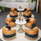 Round Sintered Stone Two-Color Dining Table Glam Pedestal Table for Dining Room Clearhalo ' dining_table' 'Dining Tables & Seating' 'Dining Tables' 'furn' 'furn_dining_table' 'Furniture' 'furniture_dining_table' 'Kitchen & Dining Furniture' 'kitchen&dining_furn' 'kitchen' 'kitchen_dining_table' 1200x1200_e484f059-51fe-4ee3-a582-1a7a42ed2073