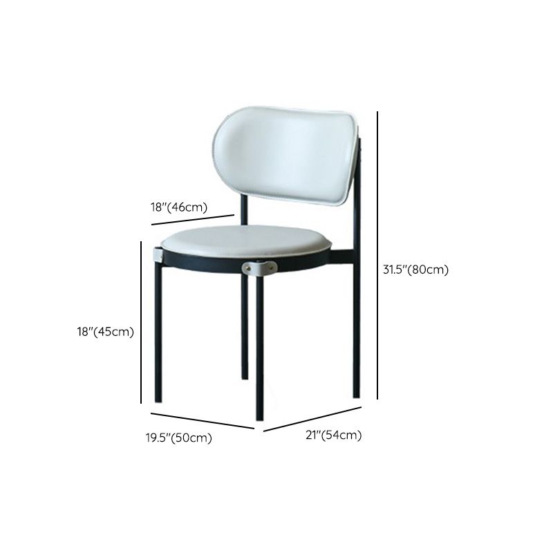 Chaise de salle à manger à dos ouvert industriel Chaise latéral de jambes noires