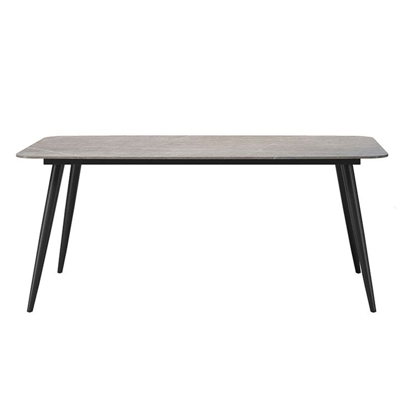 Metal Modern Rectangular Table Sintered Stone Table for Dining Room and Kitchen Clearhalo ' dining_table' 'Dining Tables & Seating' 'Dining Tables' 'furn' 'furn_dining_table' 'Furniture' 'furniture_dining_table' 'Kitchen & Dining Furniture' 'kitchen&dining_furn' 'kitchen' 'kitchen_dining_table' 1200x1200_e48544f0-fe66-40e0-9f94-1c5e10e3cc5b