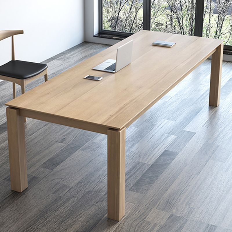 Solid Wood Rectangle Dining Table Modern Contemporary Kitchen Fir Wood Table with 4 Legs Clearhalo ' dining_table' 'Dining Tables & Seating' 'Dining Tables' 'furn' 'furn_dining_table' 'Furniture' 'furniture_dining_table' 'Kitchen & Dining Furniture' 'kitchen&dining_furn' 'kitchen' 'kitchen_dining_table' 1200x1200_e4861e45-a952-493a-bd5f-3e0c4e141a28