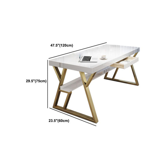 Escritorio de oficina rectangular de glamour 1 cajón escritura de escritorio de pino pino