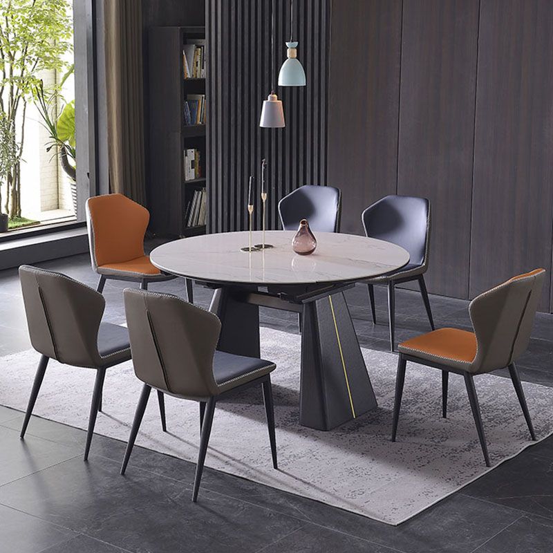 Industrial Metal Dining Room Chair Faux Leather Dining Armless Chair for Restaurant Use Clearhalo ' kitchen&dining_furn' 'Dining Chairs' 'Dining Tables & Seating' 'dining_chair' 'furn' 'furn_dining_chair' 'Furniture' 'furniture_dining_chair' 'Kitchen & Dining Furniture' 'kitchen' 1200x1200_e487d414-dd0e-4ff0-9692-11ee4e760e5b