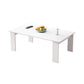 Modern Style Rectangular Wooden Table 4 Legs Base with Storage Rack Coffee Table