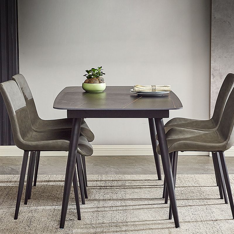 Metal Industrial Rectangle Dining Table Sintered Stone Top Indoor Table for Dining Room Clearhalo ' dining_table' 'Dining Tables & Seating' 'Dining Tables' 'furn' 'furn_dining_table' 'Furniture' 'furniture_dining_table' 'Kitchen & Dining Furniture' 'kitchen&dining_furn' 'kitchen' 'kitchen_dining_table' 1200x1200_e4890af4-e1a2-4290-be30-9e472ce55ce6