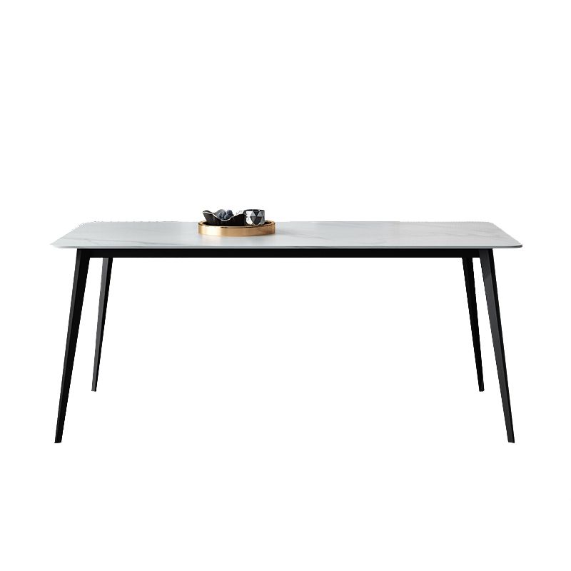 White Stone Dining Table Industrial Rectangle Dining Table for Dining Room Clearhalo 'Dining Tables & Seating' 'Dining Tables' 'dining_table' 'furn' 'furn_dining_table' 'Furniture' 'Kitchen & Dining Furniture' 1200x1200_e4893788-8aaf-4cd6-882f-e68751f240d7