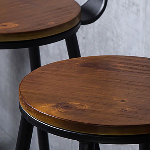 Indoor Industrial Style Wood Top Barstool Metal 4 Legs Bar Stool with Pedal Clearhalo 'Bar Furniture' 'Bar Stools' 'bar_stools' 'furn' 'furn_bar_stools' 'Furniture' 'Kitchen & Dining Furniture' 1200x1200_e489dc4c-d9bd-4780-b16d-a8ad76b7ebda
