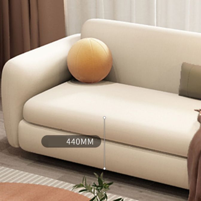 Scandinave Settee Le cuir de salon coussins du bras carré canapé-lit en feuillette