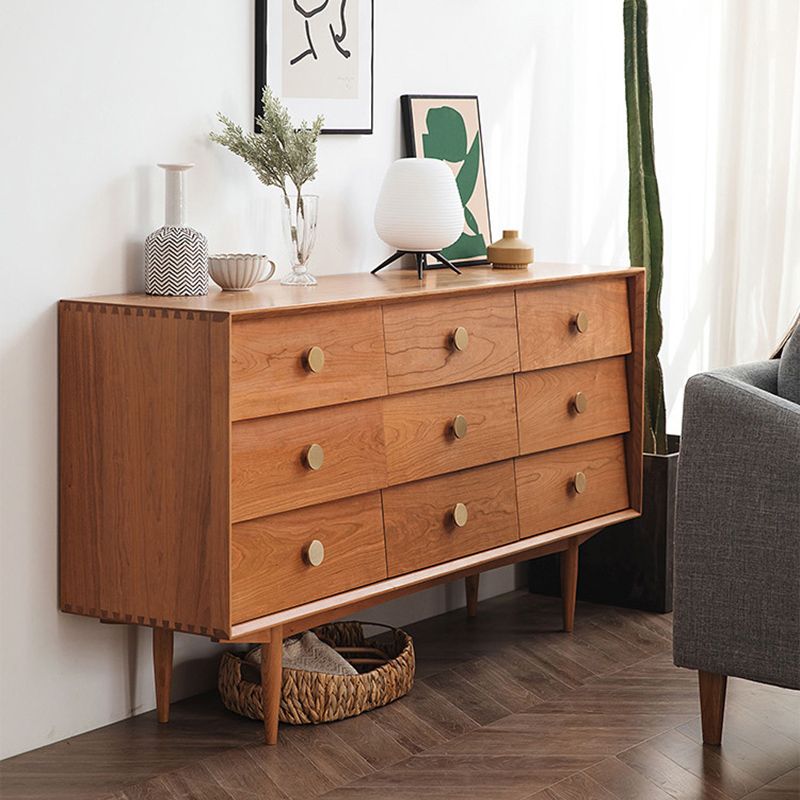 Modern Chest Pine 9 - Drawer Rectangle Straight Legs Accent Chest Clearhalo 'Cabinets & Chests' 'cabinets_chests' 'furn' 'furn_cabinets_chests' 'Furniture' 'Living Room Furniture' 1200x1200_e48bf079-046f-4597-bc7c-9db7996a7fa5