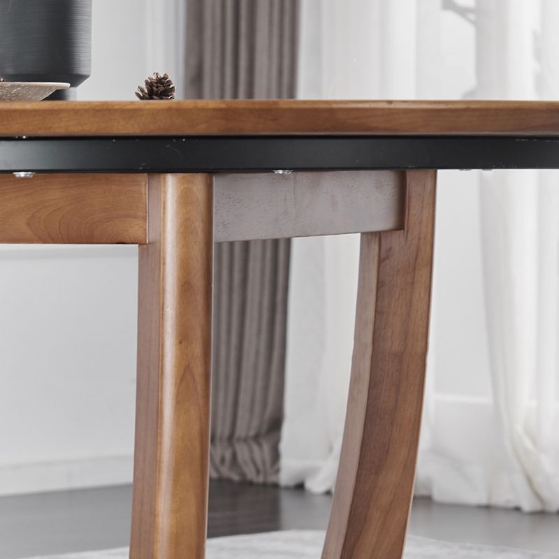 Modern Dining Set 1/4/5/7 Pcs Round Solid Wood Dining Table and Armless Chairs