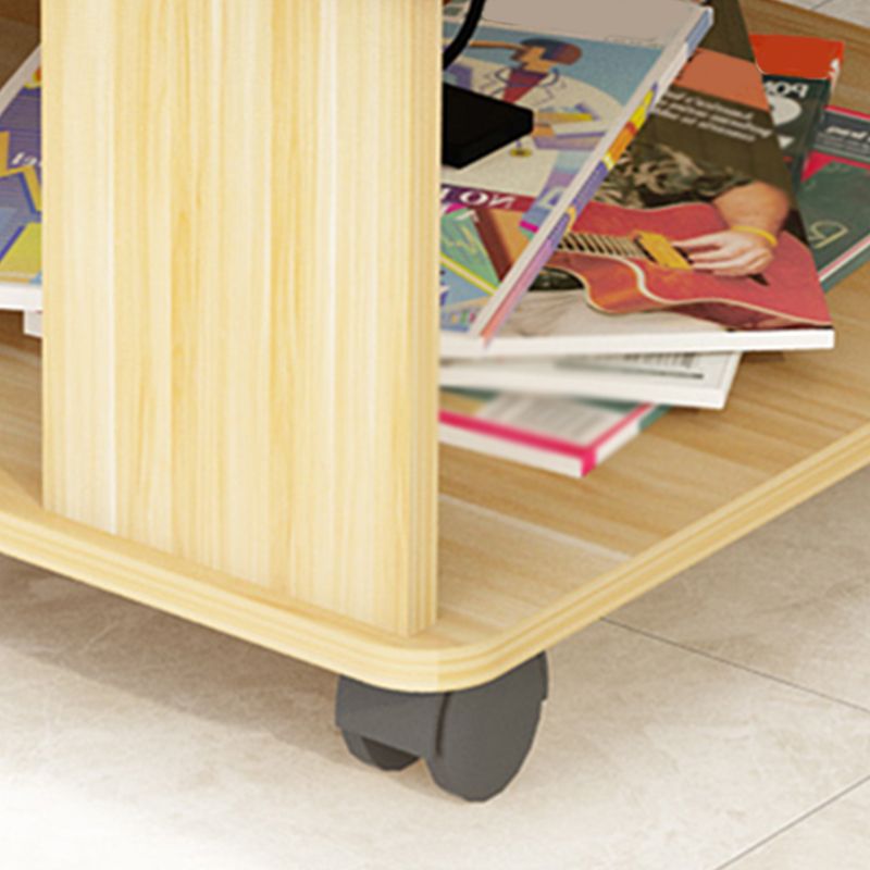 Quadrato con le ruote tavolino in legno da 19,69 "tavolo da fine