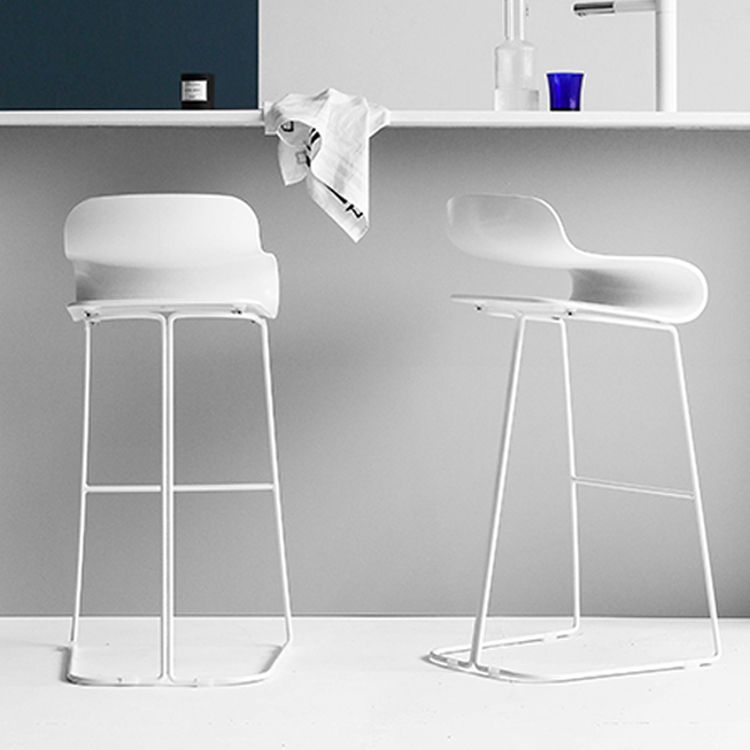 Modern Armless Backrest Counter Stool Steel Cafe Bar Stool with Plastic Seat Clearhalo 'Bar Furniture' 'Bar Stools' 'bar_stools' 'furn' 'furn_bar_stools' 'furniture_bar_stools' 'Kitchen & Dining Furniture' 'kitchen&dining_furn' 'kitchen' 'kitchen_furn' Furniture' 1200x1200_e48e2a11-0c6c-48a0-8911-f3888fa1d4a9