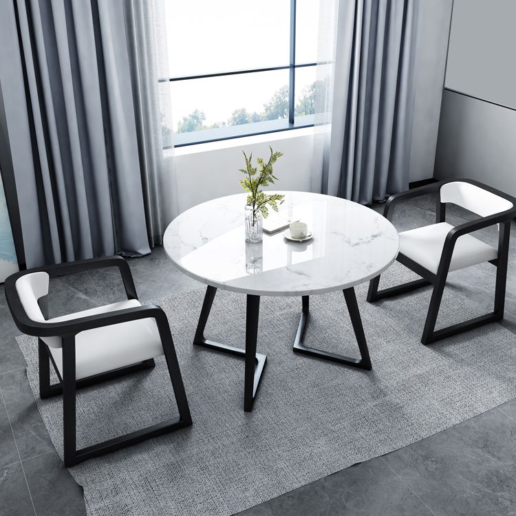 Double Pedestal Stone Table Industrial Style Dining Room Table for Indoor Clearhalo ' dining_table' 'Dining Tables & Seating' 'Dining Tables' 'furn' 'furn_dining_table' 'Furniture' 'furniture_dining_table' 'Kitchen & Dining Furniture' 'kitchen&dining_furn' 'kitchen' 'kitchen_dining_table' 1200x1200_e48e5335-5bce-4d15-a291-3c5efbf3e175