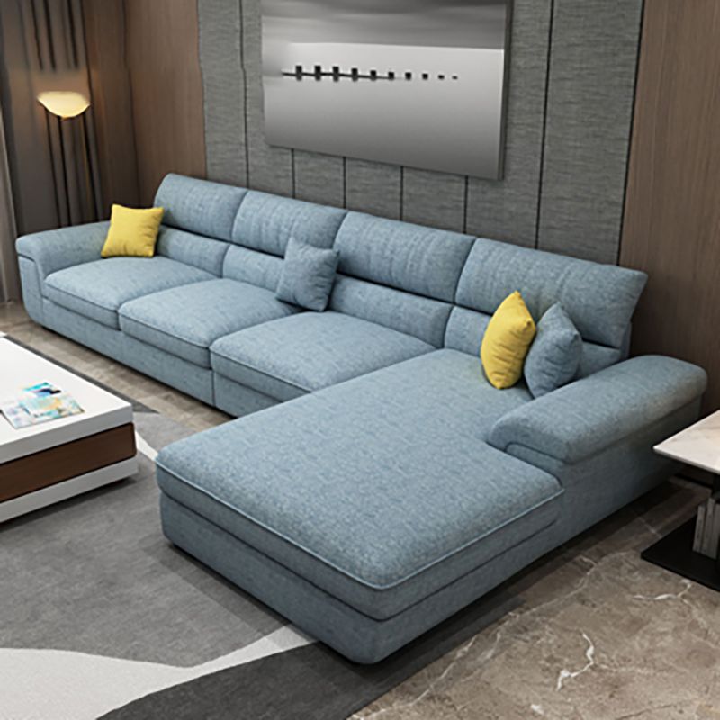 Modern Reversible Chaise Sofa with Flared Arm for Living Room 37.4" Clearhalo 'furn' 'furn_sectionals' 'Furniture' 'furniture_sectionals' 'kitchen' 'kitchen_sectionals' 'Living Room Furniture' 'Sectionals' 1200x1200_e48e60b1-fa3a-4077-bbf8-9cee2d153cb3