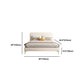 Glam Genuine Leather Bed Frame White Upholstered Low Profile Standard Bed