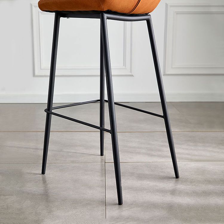 Indoor Modern Leather Bar Stool Low Back Arm-less Counter Stool with Steel Legs Clearhalo 'Bar Furniture' 'Bar Stools' 'bar_stools' 'furn' 'furn_bar_stools' 'furniture_bar_stools' 'Kitchen & Dining Furniture' 'kitchen&dining_furn' 'kitchen' 'kitchen_furn' Furniture' 1200x1200_e48ee19d-7f45-4b5f-bac1-9071da87bcee