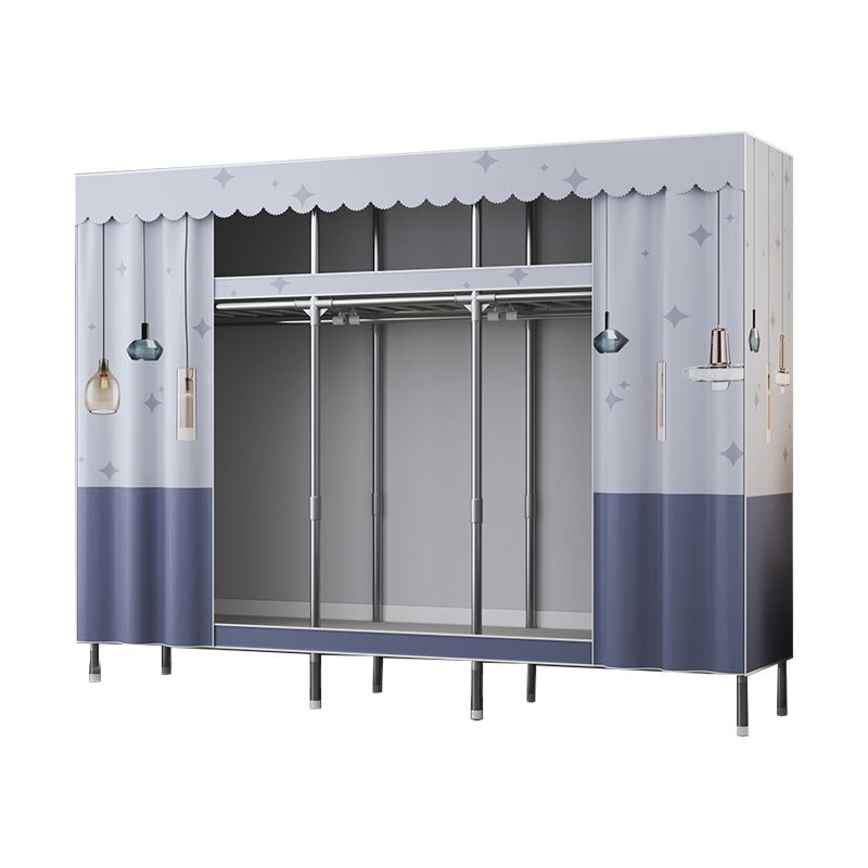 Contemporary Style Metal Wardrobe 2-Shelves Wardrobe Closet for Bedroom Clearhalo 'Armoires & Wardrobes' 'armoires_wardrobes' 'Bedroom Furniture' 'furn' 'furn_armoires_wardrobes' 'Furniture' 1200x1200_e491edbd-5ea3-4999-8599-7400ef93b666