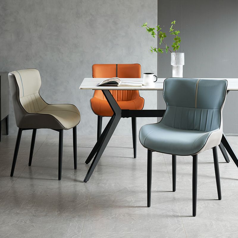 Minimalist Style Leather Dining Arm Chairs Wingback Parsons Chair for Home Clearhalo ' kitchen&dining_furn' 'Dining Chairs' 'Dining Tables & Seating' 'dining_chair' 'furn' 'furn_dining_chair' 'Furniture' 'furniture_dining_chair' 'Kitchen & Dining Furniture' 'kitchen' 1200x1200_e4938eb8-ae7b-4000-92b2-03e18044769d