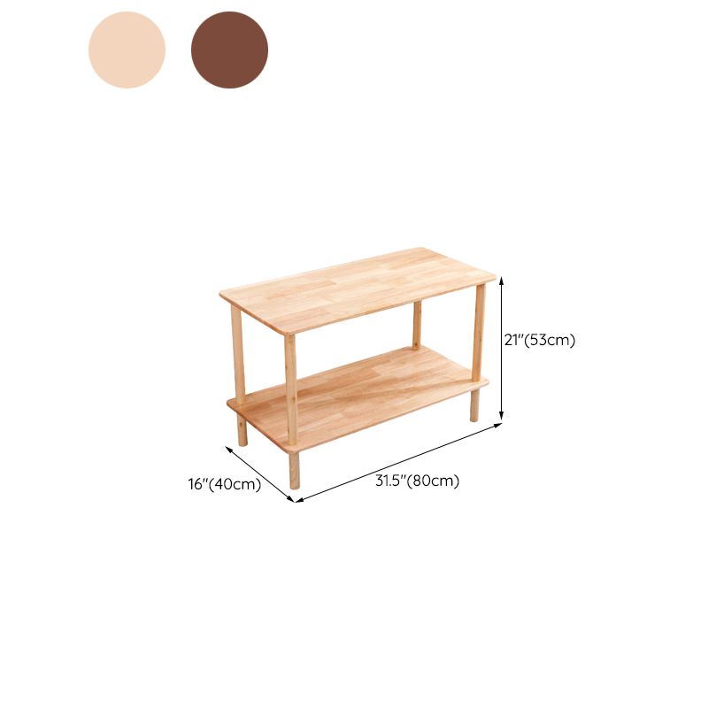 Modernes massives Holzendrutsche 4 Beine mit Regal Doppelstufe Beistelltisch