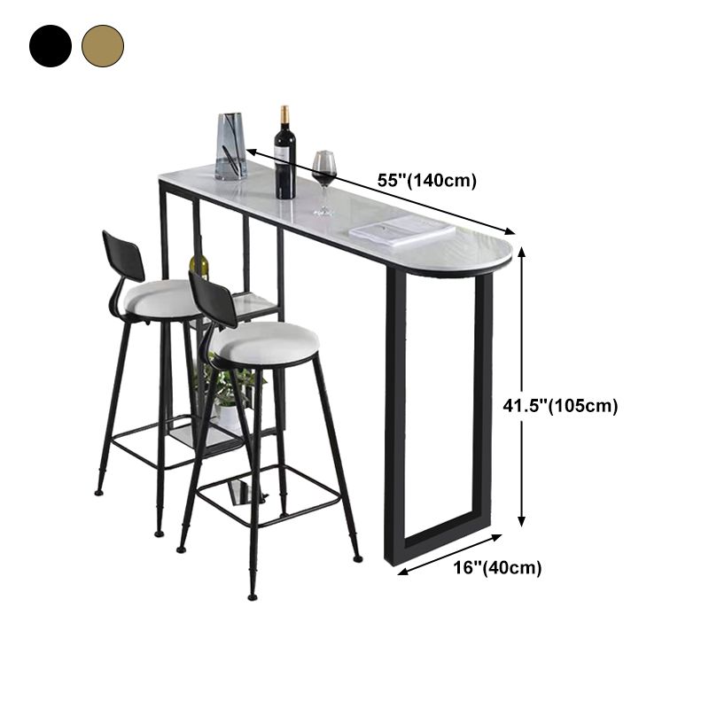 White Stone Top Bar Table Traditional Luxury Bar Table with Sled Base Clearhalo 'Bar Furniture' 'Bar Tables' 'bar_tables' 'furn' 'furn_bar_tables' 'Furniture' 'furniture_bar_tables' 'Kitchen & Dining Furniture' 1200x1200_e4947e8f-afc8-40d5-83f5-3365a14cfbb0