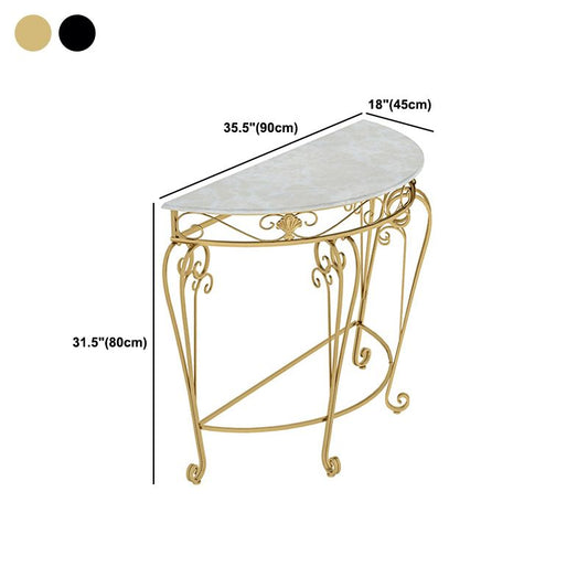 Table de sofá de consola de mármol moderno mesa de media luna para hall para hall