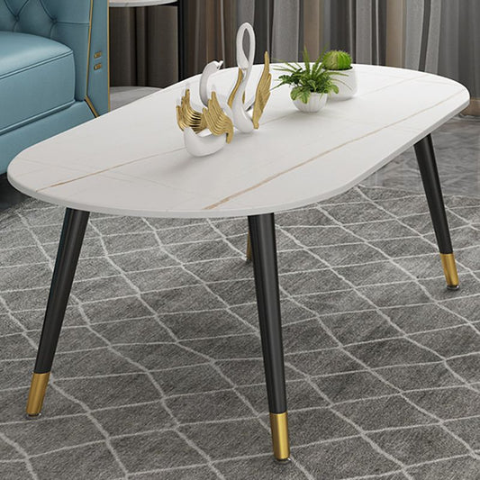 Elliptical Stone Top Cocktail Table 4 Legs 1 Single Coffee Table Clearhalo 'Coffee & Accent Tables' 'Coffee Tables' 'coffee_tables' 'furn' 'furn_coffee_tables' 'Furniture' 'Living Room Furniture' 1200x1200_e495d6cd-4e3c-43fd-9f8d-70687377a0e5