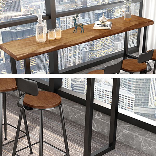 Modern Natural Counter Wine Table Solid Wood Fixed Table Indoor Patio Bar Table Clearhalo 'Bar Furniture' 'Bar Tables' 'bar_tables' 'furn' 'furn_bar_tables' 'Furniture' 'Kitchen & Dining Furniture' 1200x1200_e4960055-cf6d-49f3-94e3-fedec2767705